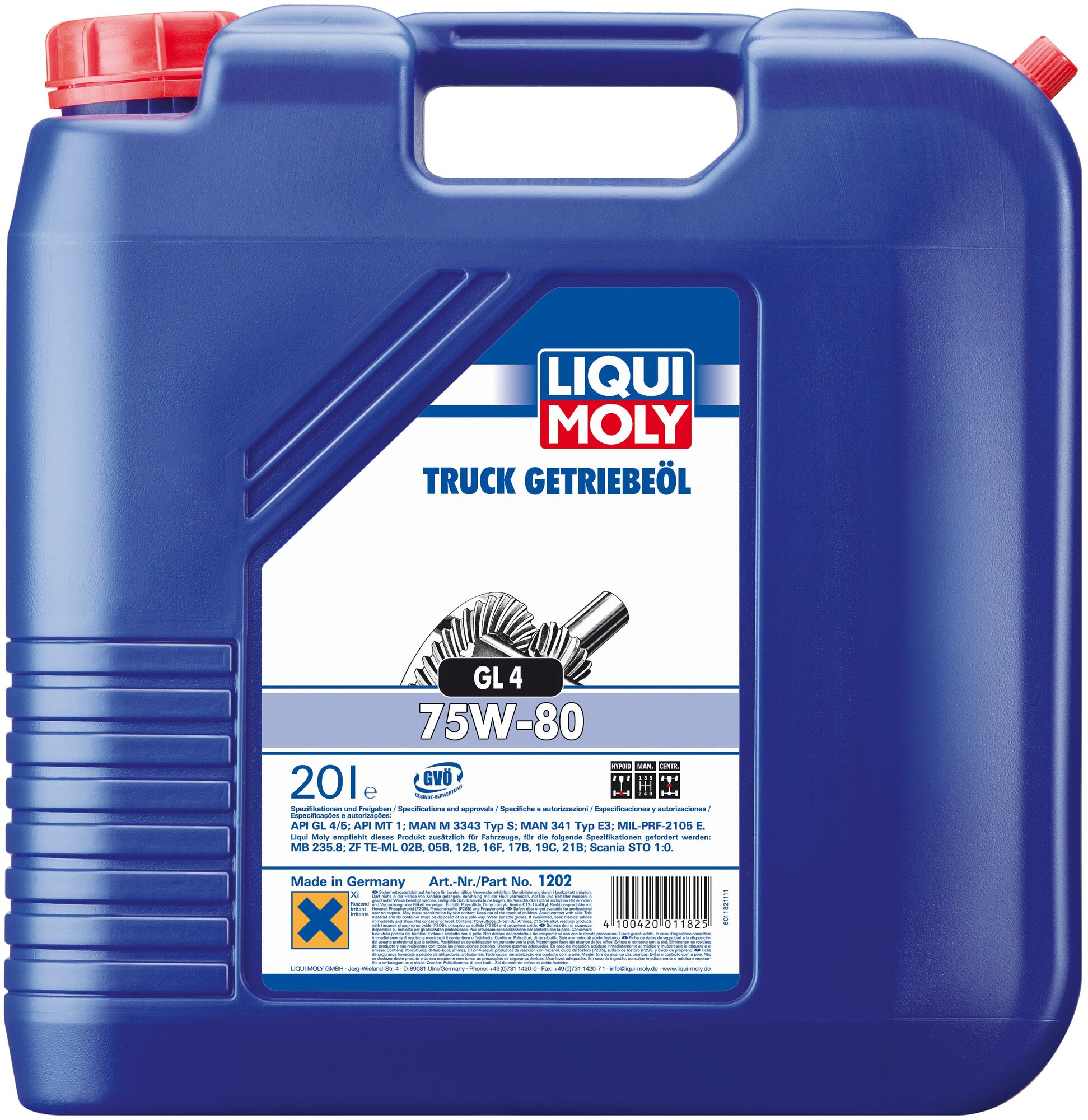 LIQUI MOLY Масло трансмиссионное мин. 75W-80 Truck Getriebeoil 20л API GL4