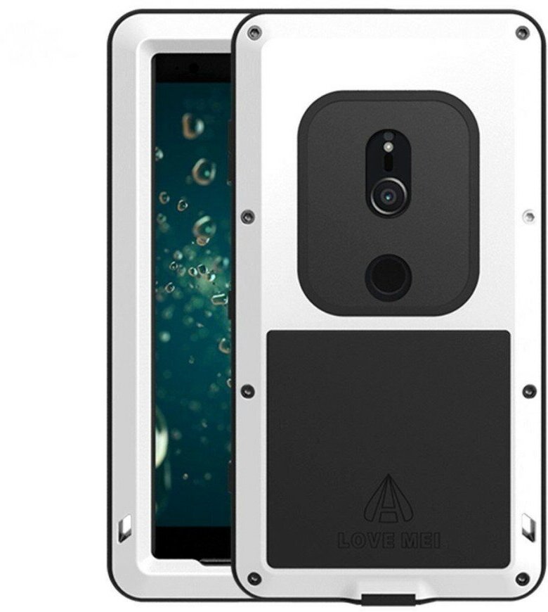 Гибридный чехол LOVE MEI для Sony Xperia XZ2 Compact (серебряный)