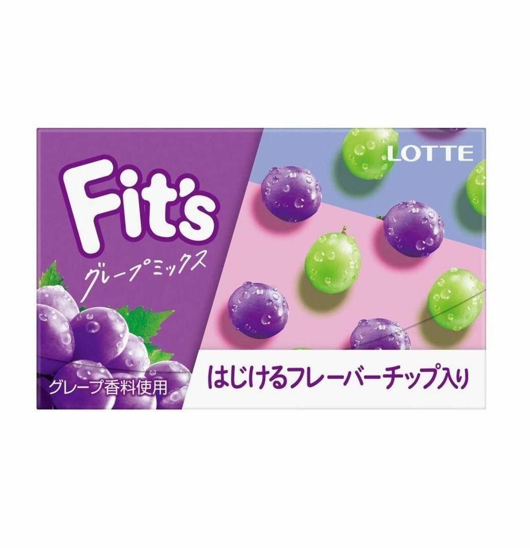 Жевательная резинка Lotte Fit's Grape Mix со вкусом винограда 25г Япония