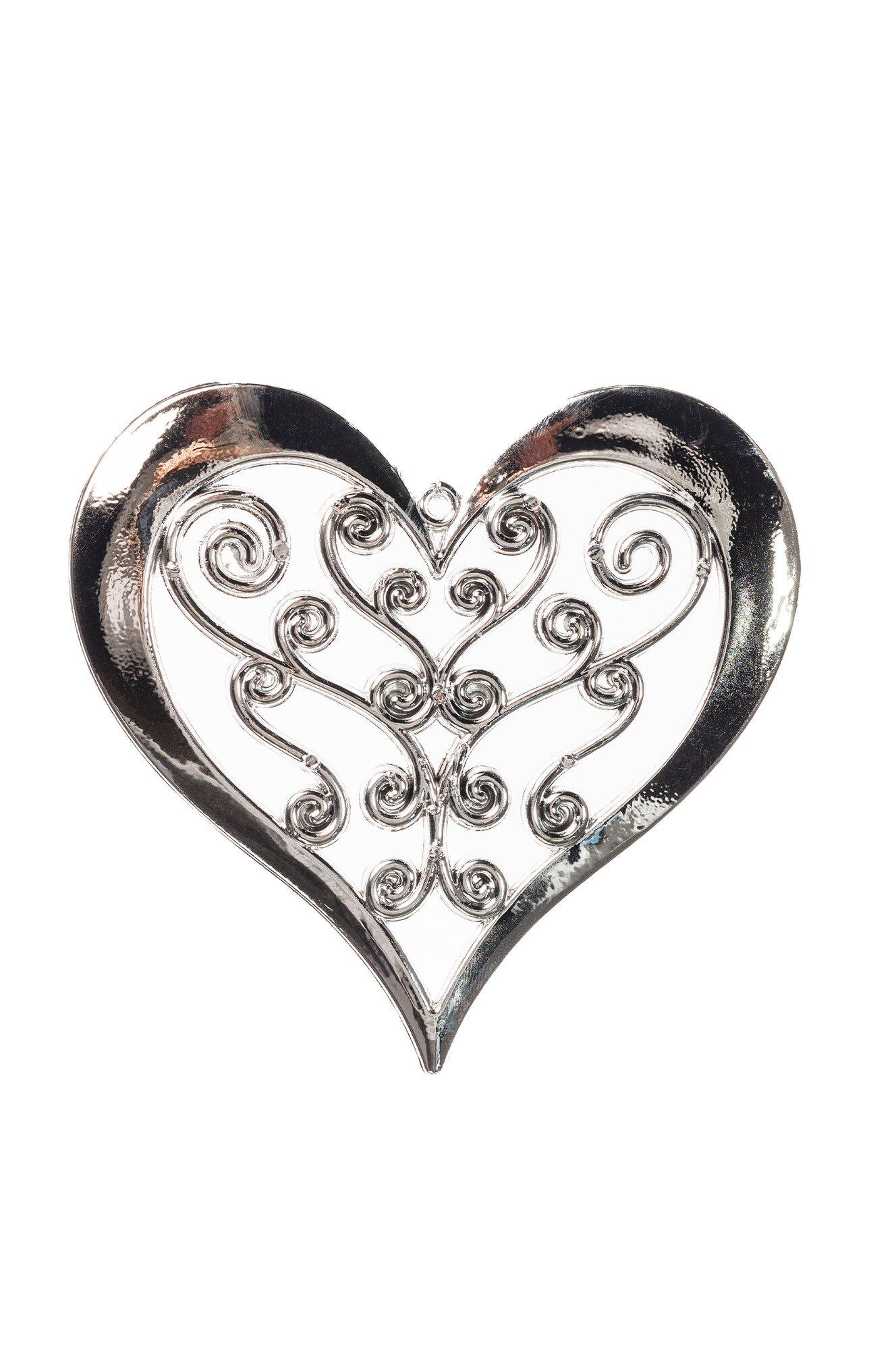 Елочная игрушка KLASSANTA Сердце 808045, серебряный, 10.5 см — фото 1