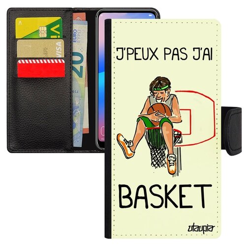 фото Чехол книжка для телефона p20 lite, "не могу - у меня баскетбол!" шутка карикатура utaupia
