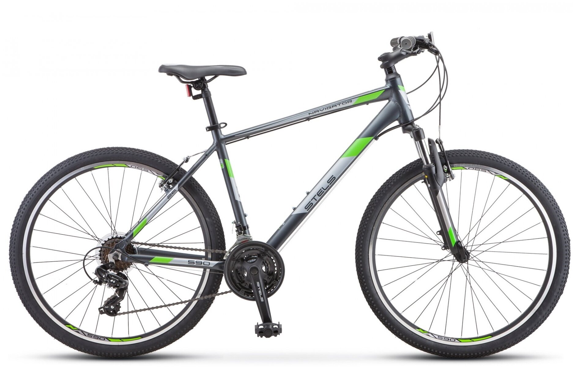 Горный (MTB) велосипед STELS Navigator 590 V 26 K010 (2020) серый/зеленый 18" (требует финальной сборки)