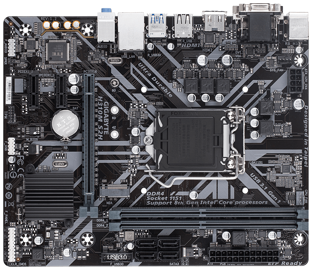 Материнская плата GIGABYTE H310M S2H V1.2 (LGA1151, mATX)