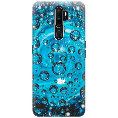 фото Re:pa накладка transparent для oppo a5 2020 / a9 2020 с принтом "голубые капли"