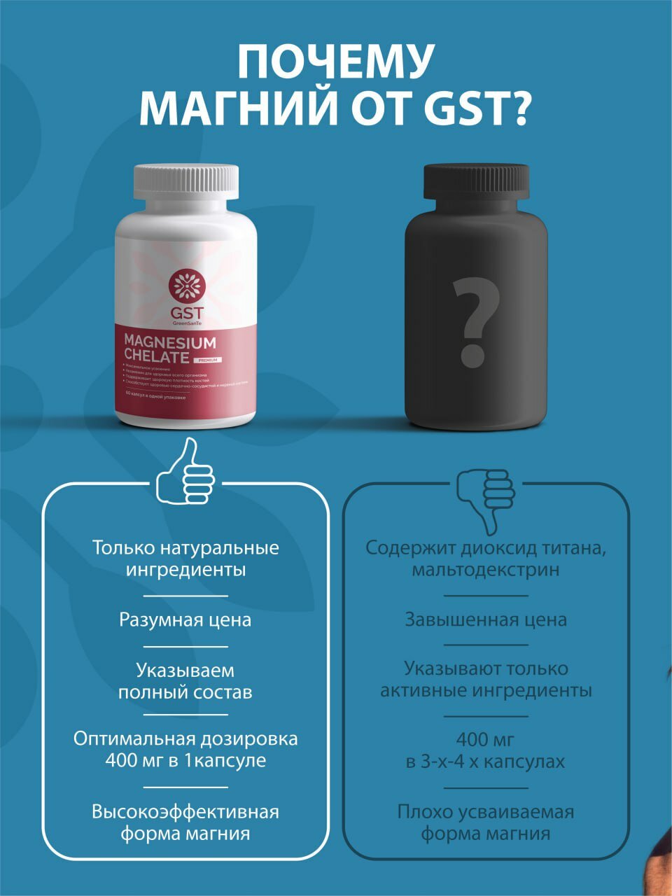 Магний хелат GST 60 капсул — фото 1