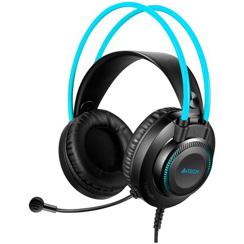 фото Наушники с микрофоном a4tech fstyler fh200u серый/синий 2м мониторные usb (fh200u blue)