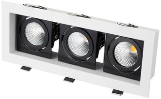 Arlight CL-KARDAN-S260x102-3x9W Day (WH-BK, 38 deg), LED, 27 Вт, 3 лампы