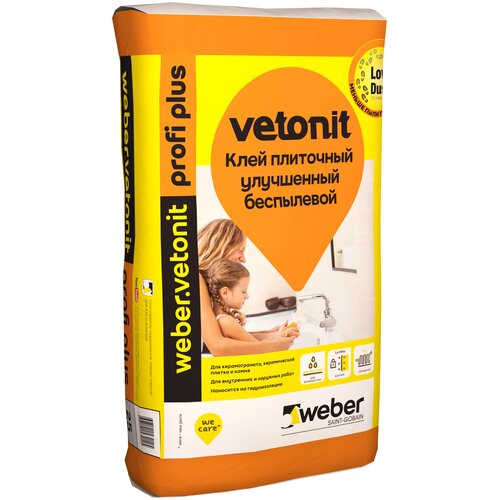 клей для плитки weber vetonit ultra fix 25 кг Клей для плитки и камня Weber Vetonit Profi Plus 2 серый 25 кг