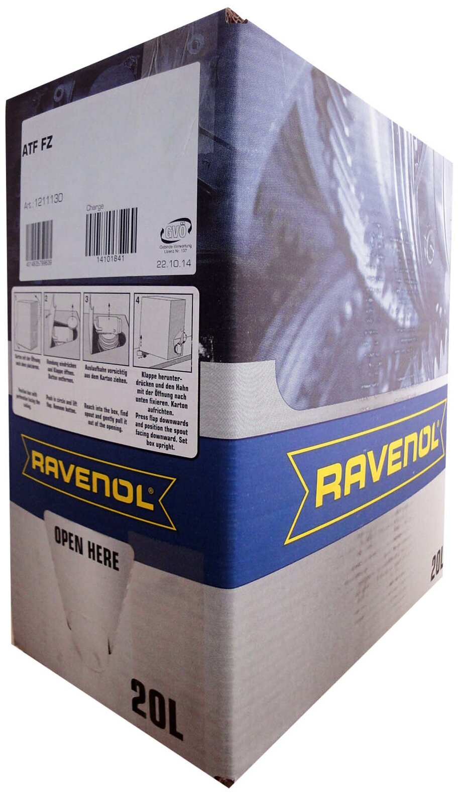 RAVENOL Масло трансмиссионное Ravenol ATF Fzecobox, синтетическое, 20L 4014835799639