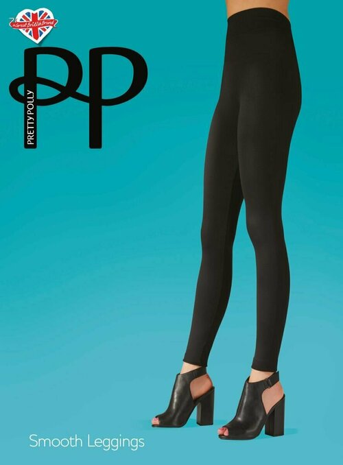 Легинсы  Pretty Polly, прилегающий силуэт, размер 42, черный