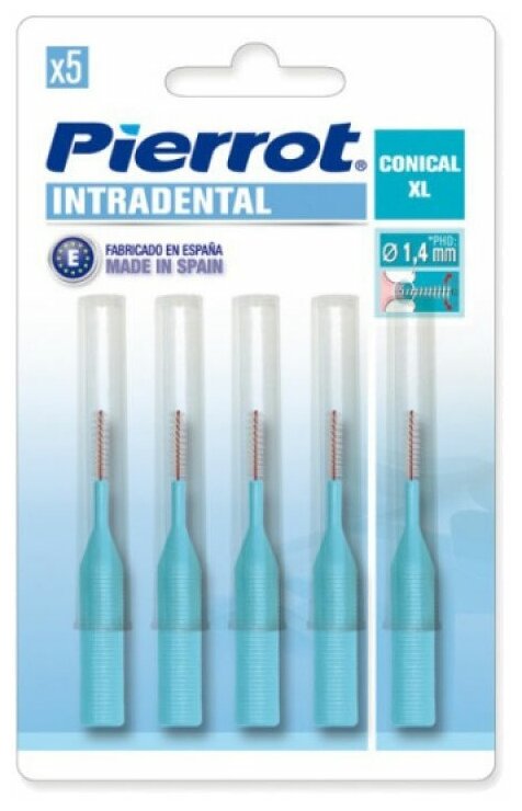 Зубной ершик Pierrot Intradental Conical XL, голубой, 5 шт., диаметр щетинок 1.4 мм