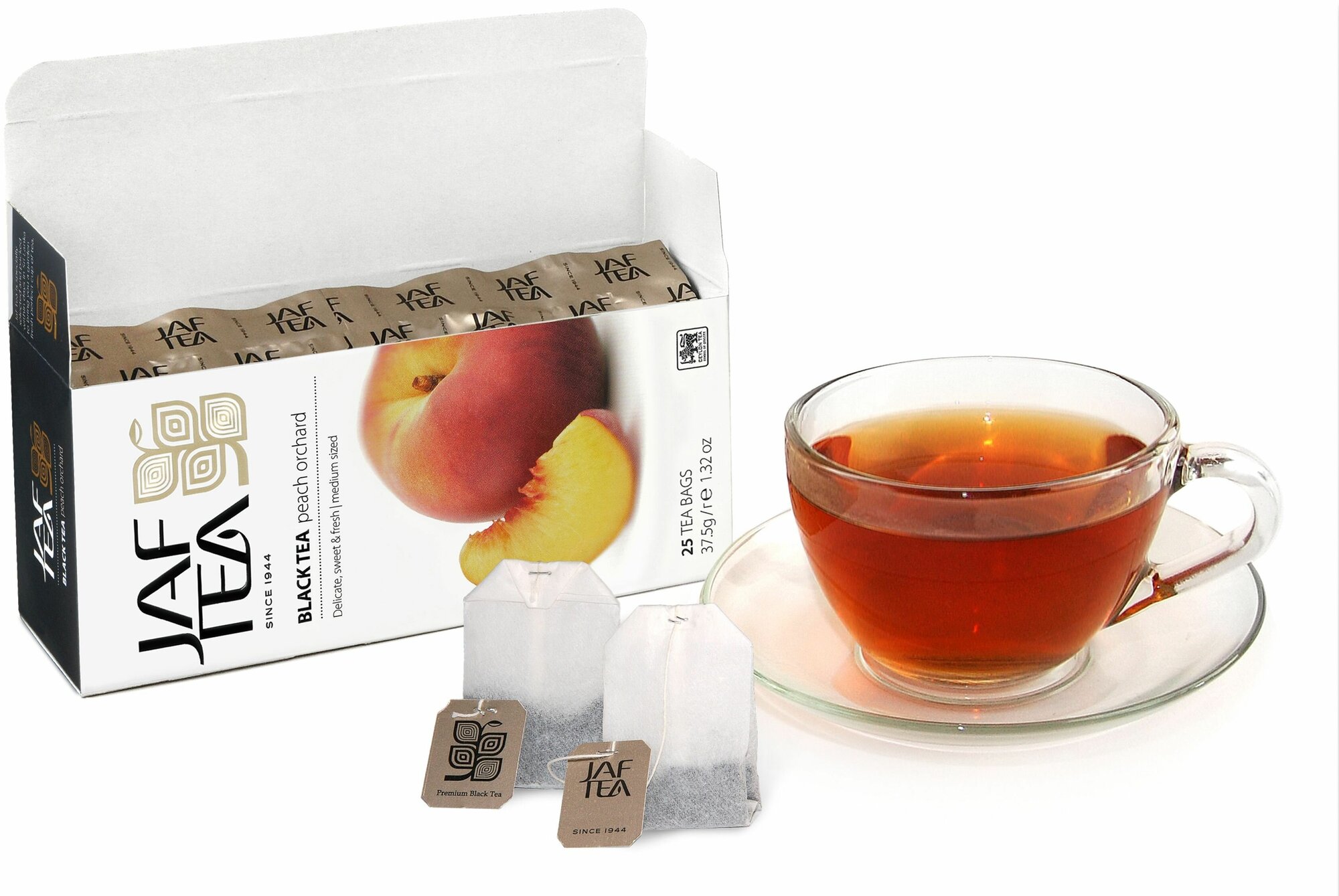 Чай чёрный JAF TEA Peach Orchard с ароматом персика, 25 пак. - фотография № 2