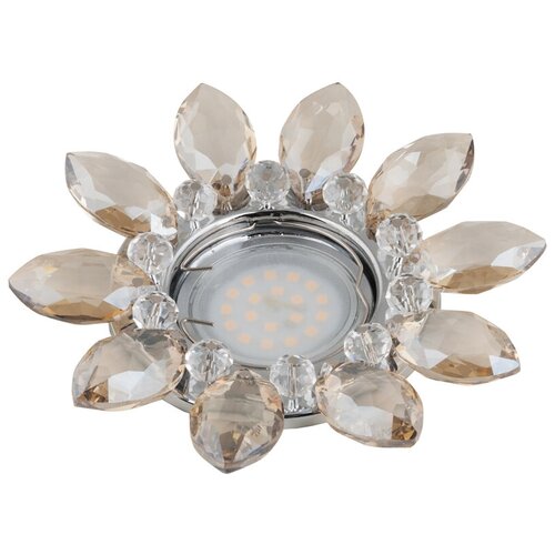 фото Fametto peonia dls-p112 chrome/cognac+clear, gu5.3, 50 вт, 1 лампа