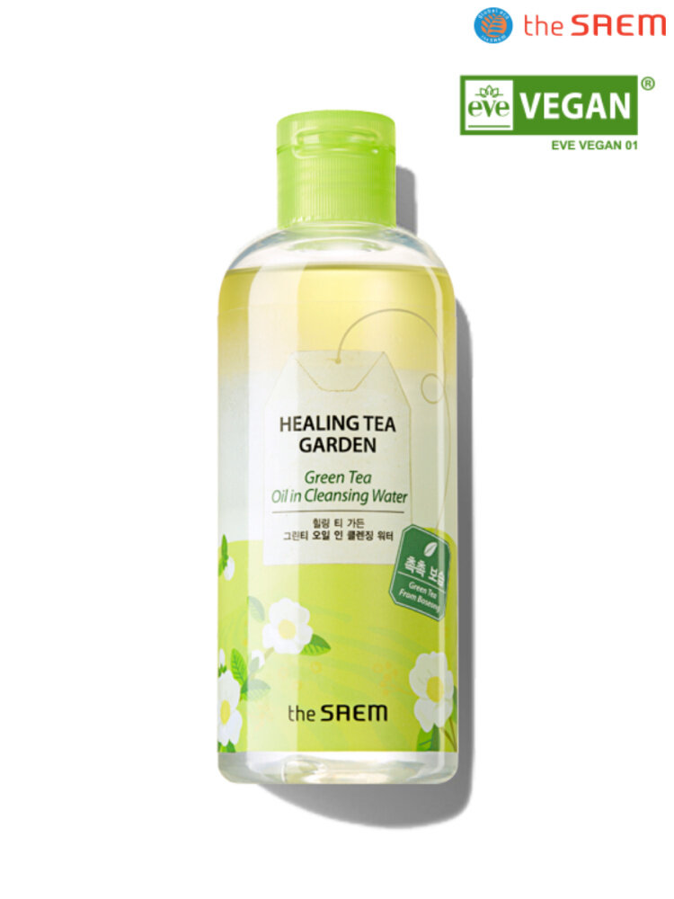 The Saem Вода очищающая Healing Tea Garden Green Tea Oil in Cleansing Water, 300 мл.