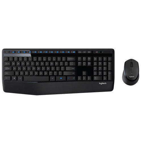 Комплект клавиатура + мышь Logitech Wireless Combo MK345, черный, только английская