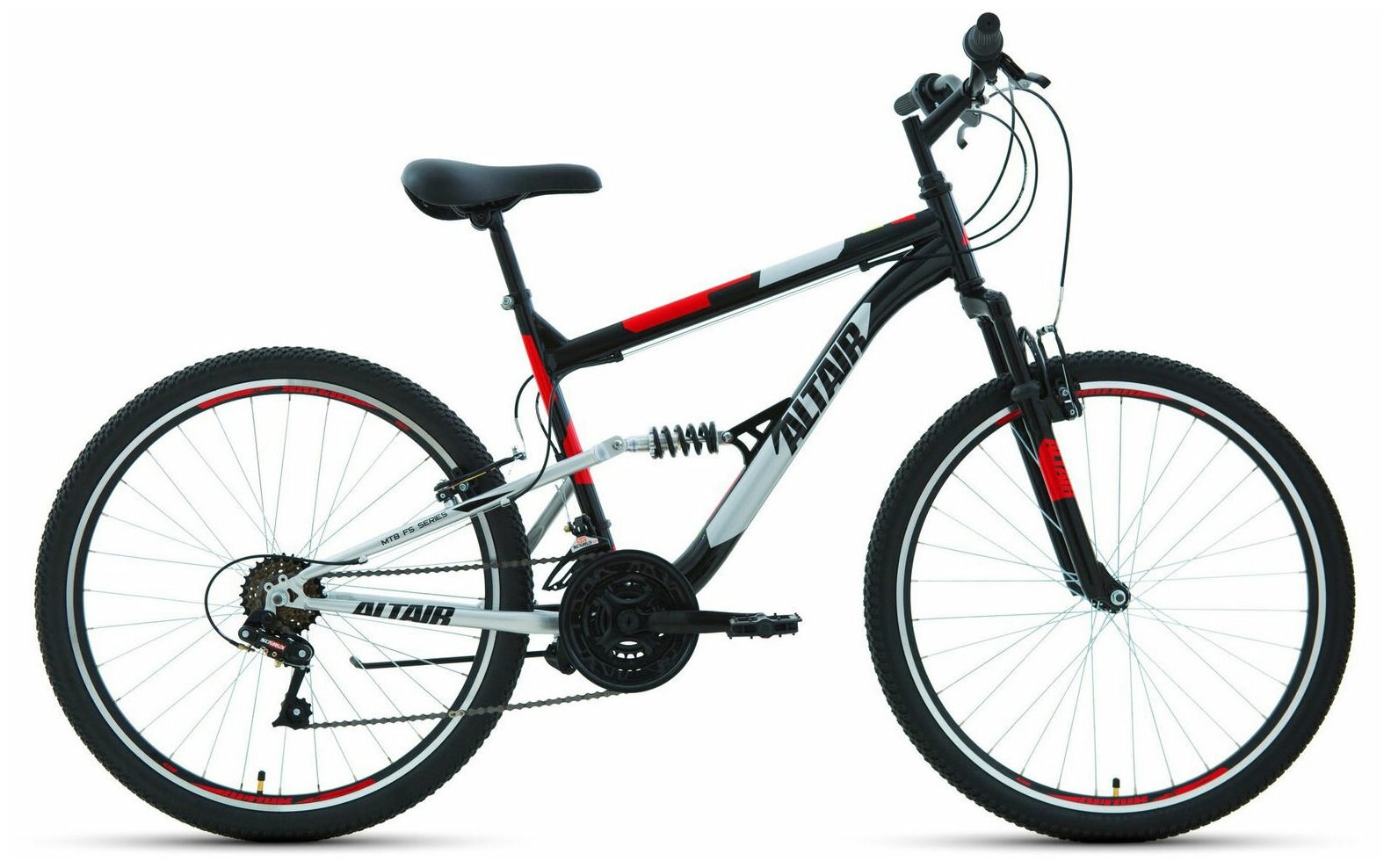 Велосипед ALTAIR MTB FS 26 1.0 (рост 18" 18ск.) 2020-2021, черный/красный