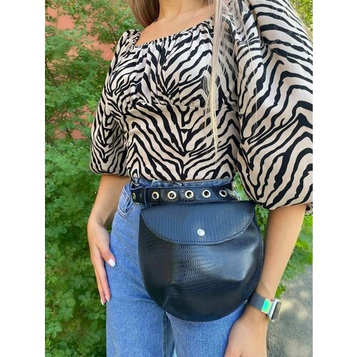 фото Сумка кросс-боди , фактура под рептилию, синий loran rouge