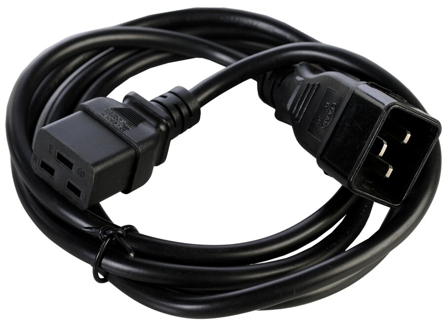 Кабель ЦМО IEC C19 - IEC C20 (R-16-Cord-C19-C20), 3 м, черный