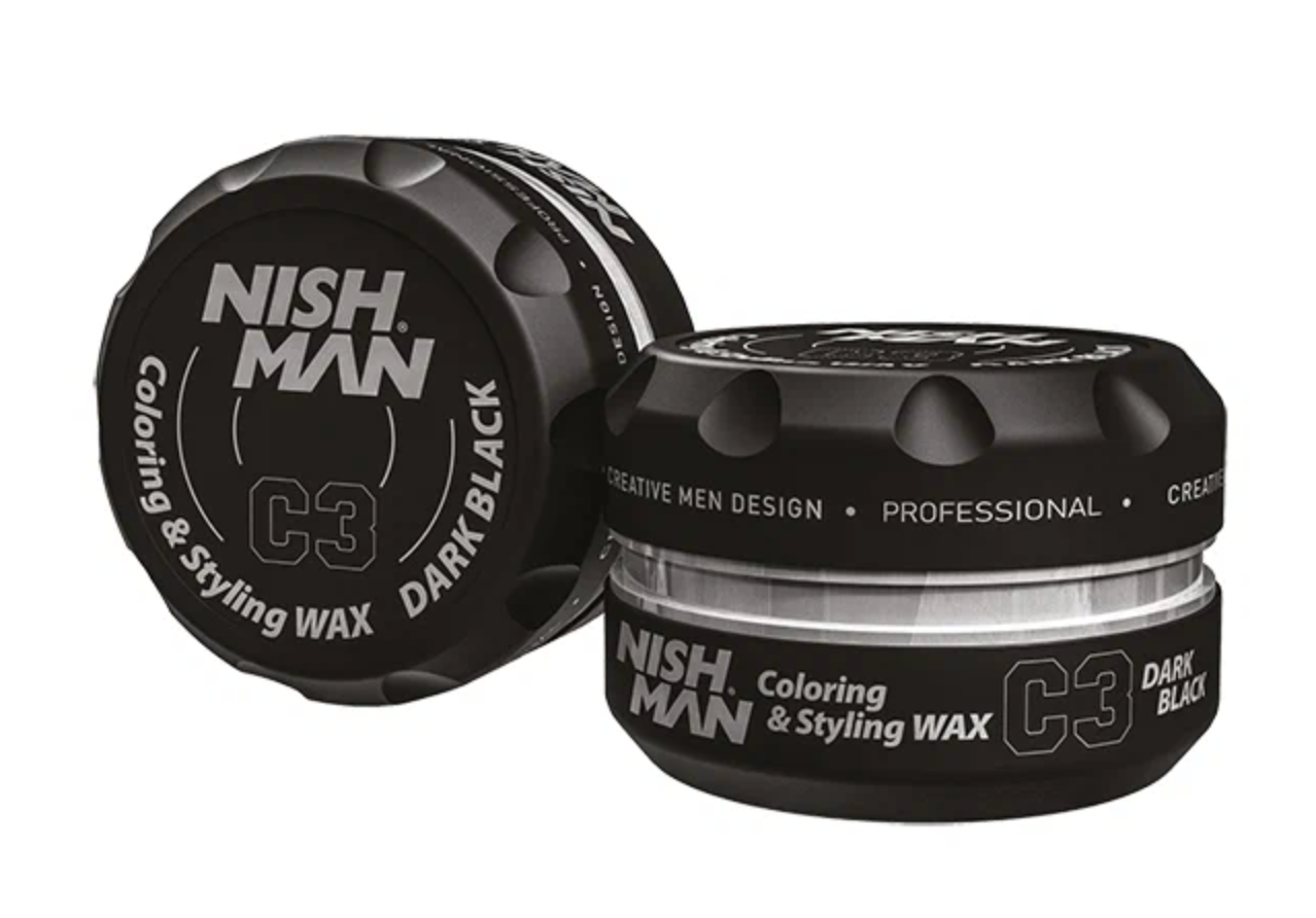 NISHMAN Воск C3 Darkblack Hair Premium Coloring Wax, средняя фиксация, 100 мл