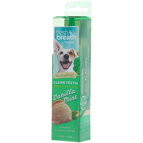 Гель для чистки зубов TROPICLEAN Fresh Breathс ванилью и мятой, для собак, 59 мл
