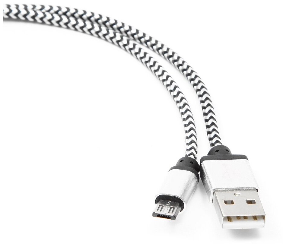 Gembird Кабель USB 2.0 Cablexpert CC-mUSB2sr1m, AM/microBM 5P, 1м, нейлоновая оплетка, алюминиевые р