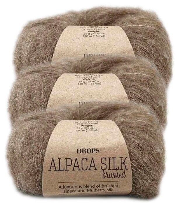 Стоит ли покупать Пряжа DROPS Brushed Alpaca Silk, 77 % альпака, 23 % шелк,25 г, 140 м, 3 шт.? Отзывы на Яндекс Маркете