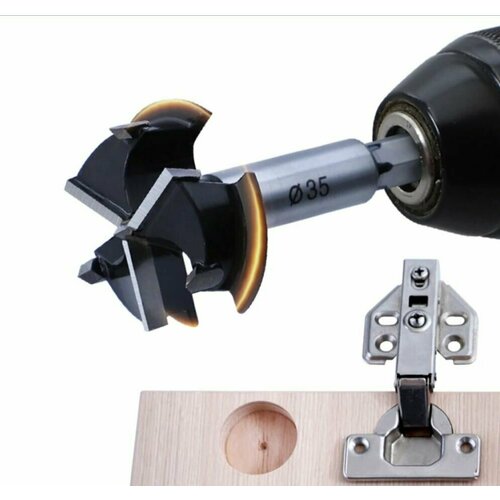 Сверло Форстнера Genler с 3 лезвиями. Диаметр 35 мм. Для установки петель