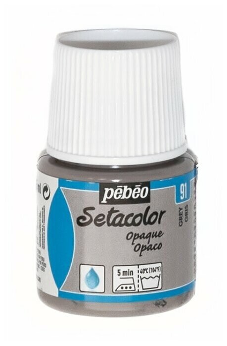 Краски и контуры по ткани PEBEO Краска для темных и светлых тканей Setacolor 45 мл 295-091 серый
