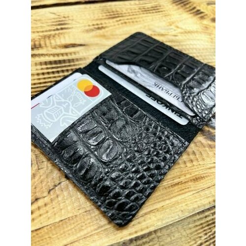 Визитница натуральная кожа, 5 карманов для карт, черный