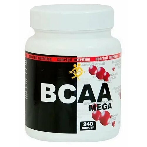 SportPit BCAA MEGA 240 капсул. Комплекс незаменимых аминокислот. Восстановление и выносливость. 1win комплекс незаменимых аминокислот bcaa 2 1 1 2 5 г 240 капсул 1win aminoacid