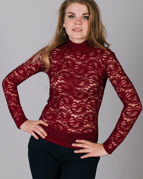 Водолазка Flavour Knit, длинный рукав, прилегающий силуэт, размер 46/48, бордовый