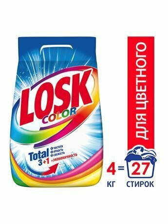 Стиральный порошок Losk Color (автомат) 4.05 кг пластиковый пакет - фотография № 18