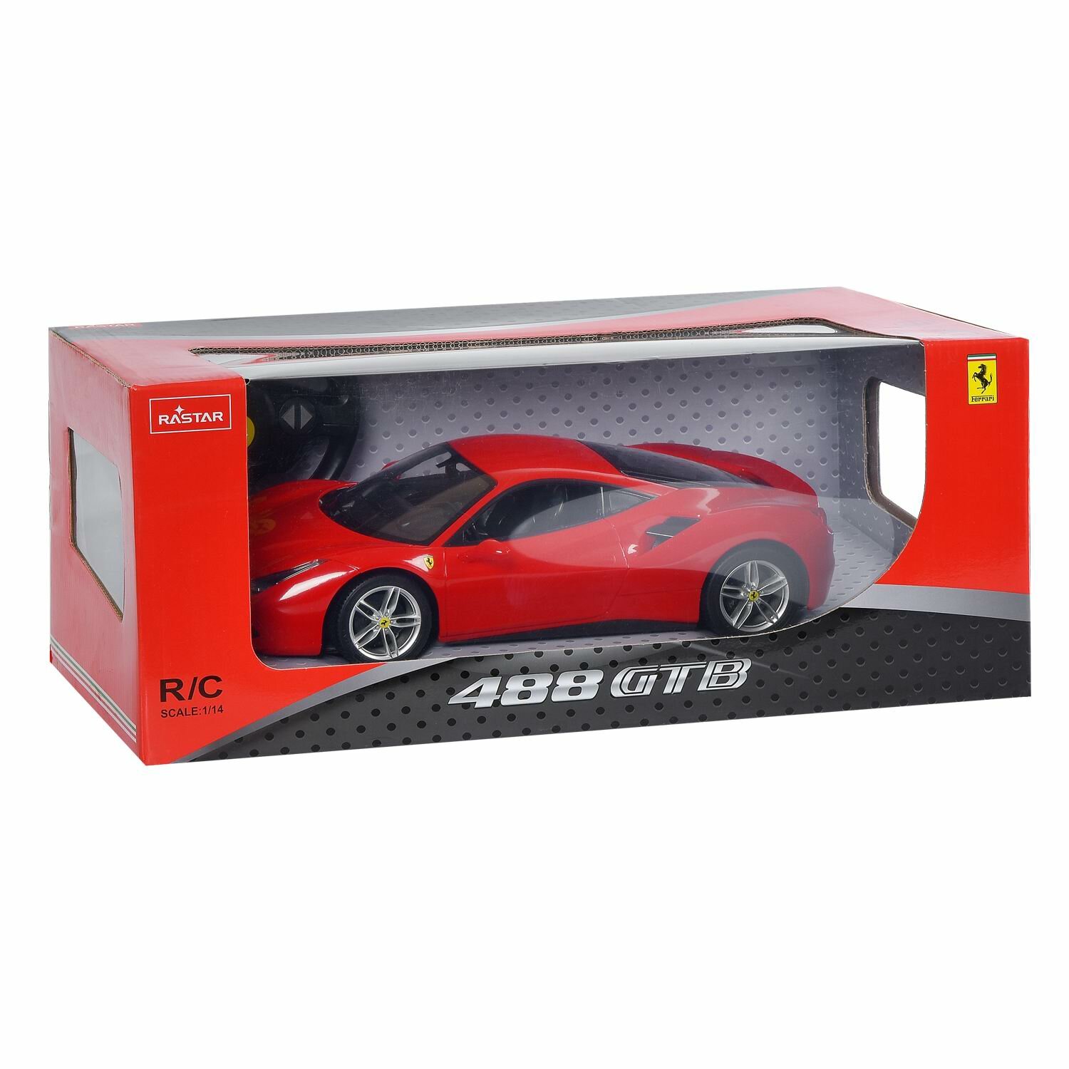 Машина р у 1:14 Ferrari 488 GTB, цвет красный, светящиеся фары 32,7*16,2*8,8 см 75600R