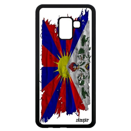 фото Чехол на смартфон galaxy a8 2018, "флаг тибета на ткани" страна государственный utaupia