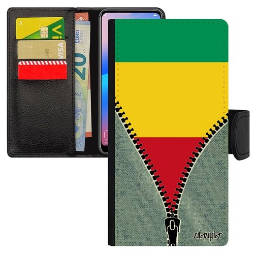 фото Чехол книжка для смарфона galaxy s7 edge, "флаг гвинеи на молнии" патриот государственный utaupia