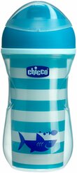 Поильник-непроливайка Chicco Active Cup, 266 мл синий/рисунок акула