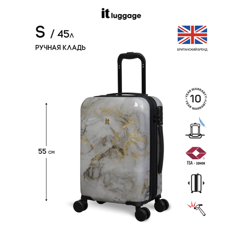 фото Чемодан it luggage, поликарбонат, опорные ножки на боковой стенке, износостойкий, увеличение объема, 45 л, размер s+, мультиколор