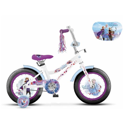фото Велосипед детский двухколесный с колесами 14" disney холодное сердце 2 бело-сиреневый вн14204 navigator