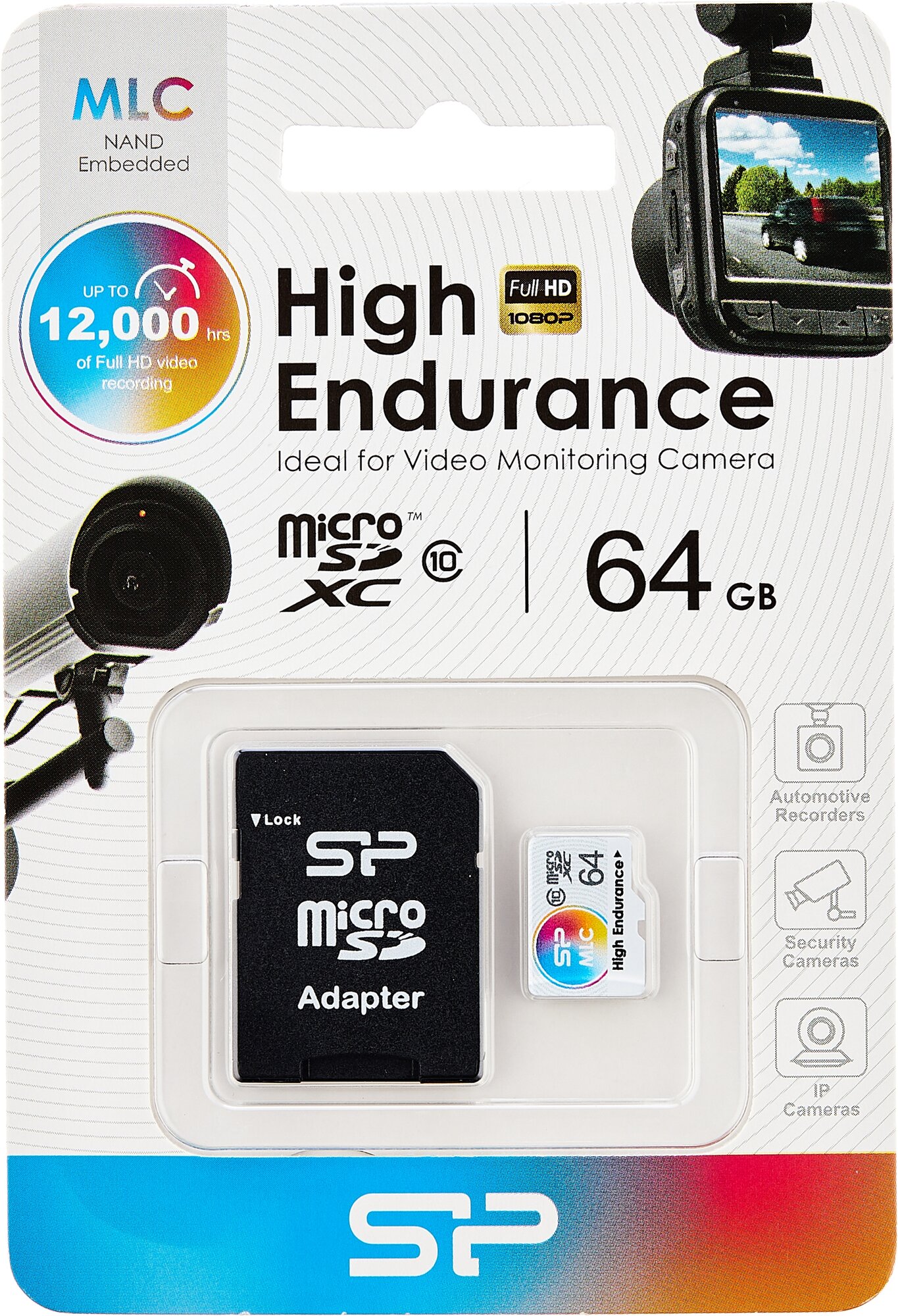 Флеш карта microSD 64GB Silicon Power High Endurance microSDXC Class 10 UHS-I U3 (SD адаптер), MLC - фото №1