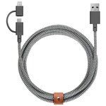 Кабель Native Union Belt Twin Head USB - Micro-USB/Lightning MFI - изображение