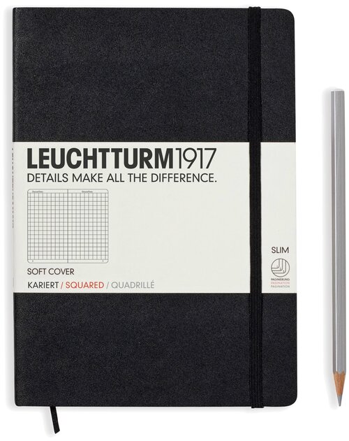 Записная книга Leuchtturm1917 310337 черная A5, 60 листов, черный