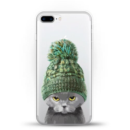 фото Силиконовый чехол кот в шапке на apple iphone 8 plus andy & paul