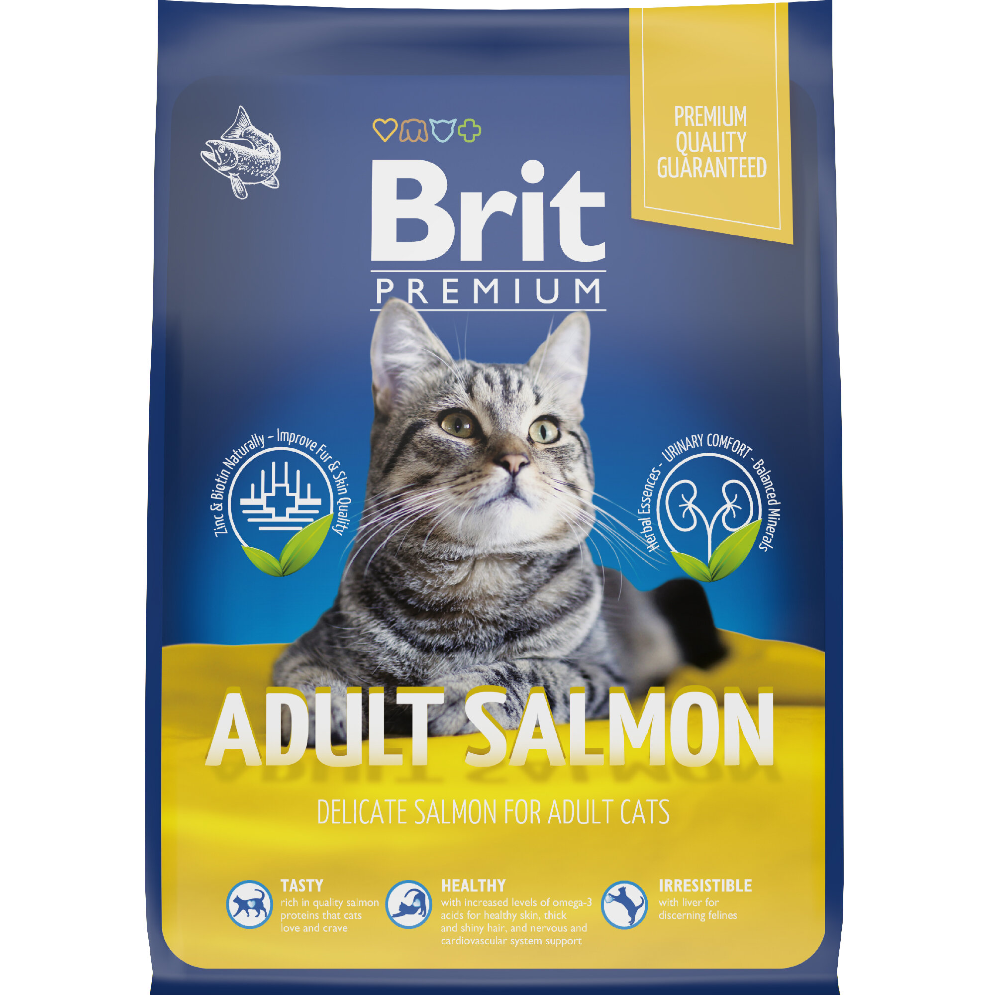 Сухой корм Brit Premium Cat Adult для взрослых кошек Лосось