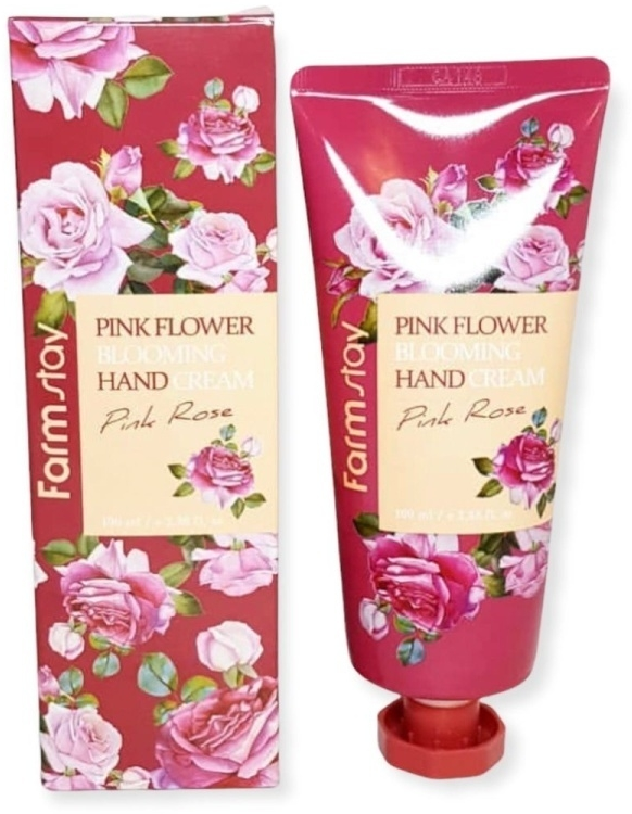 Крем для рук с экстрактом розы FarmStay Pink Flower Blooming Hand Cream Pink Rose, 100мл - фото №19