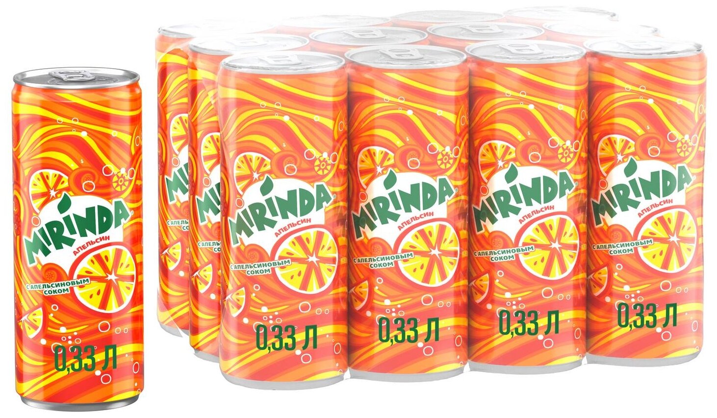 Газированный напиток Mirinda, 0.33 л, 12 шт.