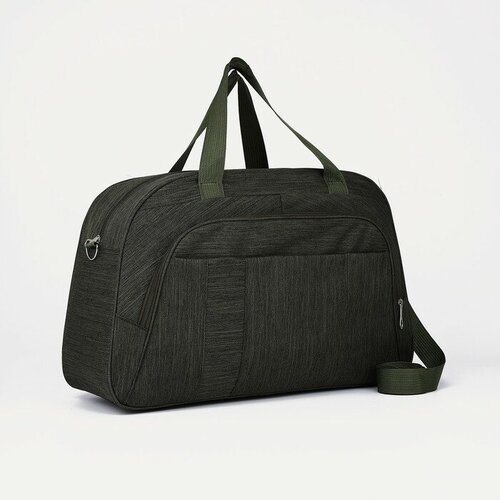 Саквояж 53 см, зеленый сумка дорожная на молнии наружный карман длинный ремень цвет коричневый