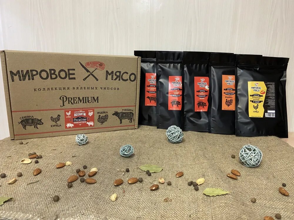 Мировое мясо/ Набор мясных Снеков подарочный «Пикантный», острый