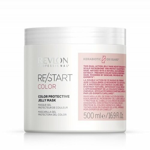 Revlon Restart Color Protective Jelly Mask, Маска для окрашенных волос, 500 мл. шампунь revlon professional re start re start color strengthening purple cleanser укрепляющий фиолетовый шампунь 1000 мл