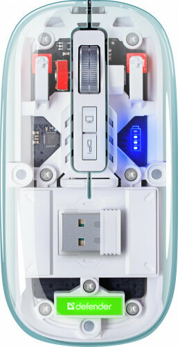 Мышь Defender IXES MM-999 беспроводная прозрачная (52999)