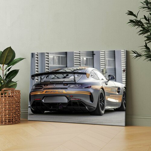Картина на холсте (Mercedes-AMG GT Black Series, AMG GT 4, BMW Z8) 20x30 см. Интерьерная, на стену.